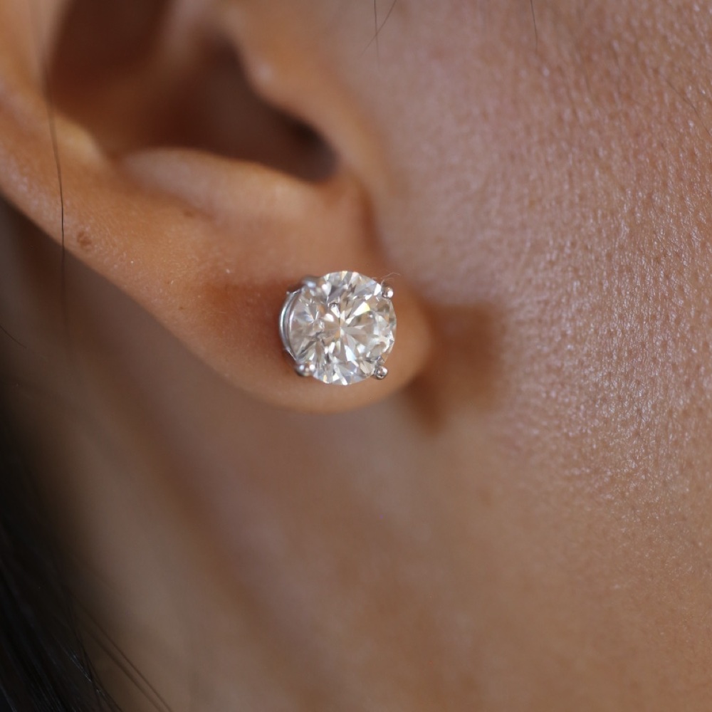 4 carat Diamond earrings GIA Certified Lab Grown Diamonds